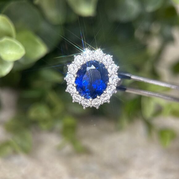 Stunning 925 Silver Sapphire/Cz Ring - Picture 3 of 9